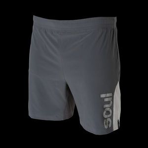 SoulCycle stretch woven delta mesh workout short